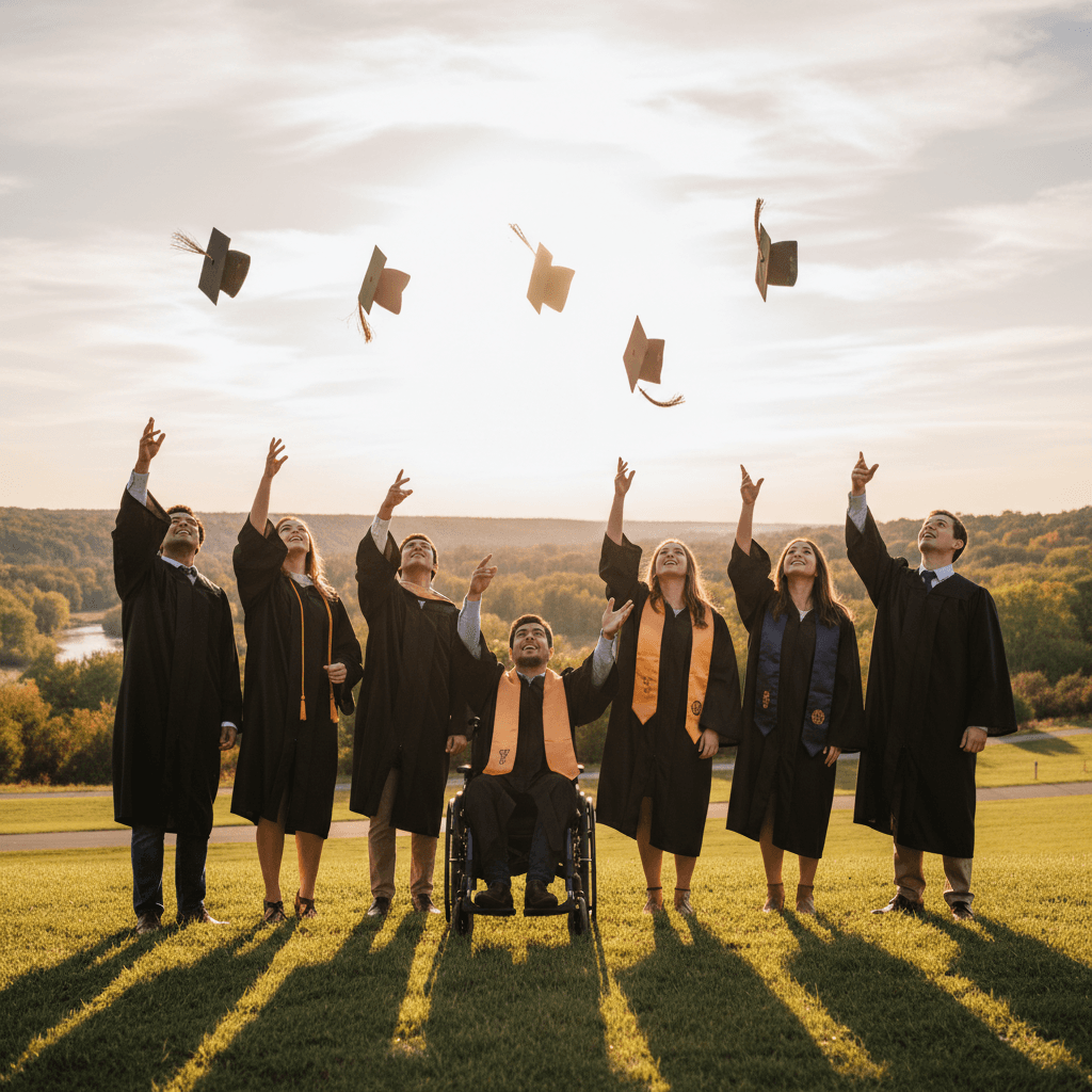 AI-generated professional image for PhD student completes dissertation ahead of schedule