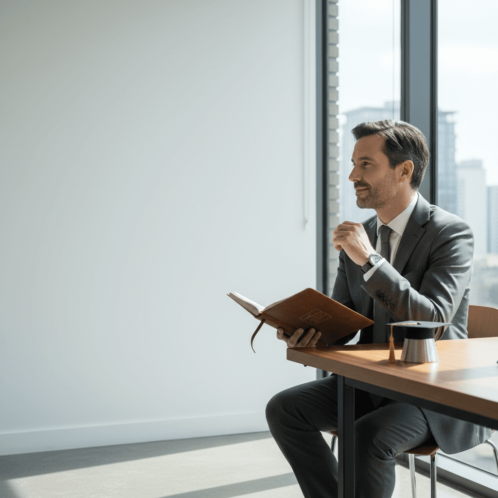 AI-generated professional image for Working parent balances family and graduate school