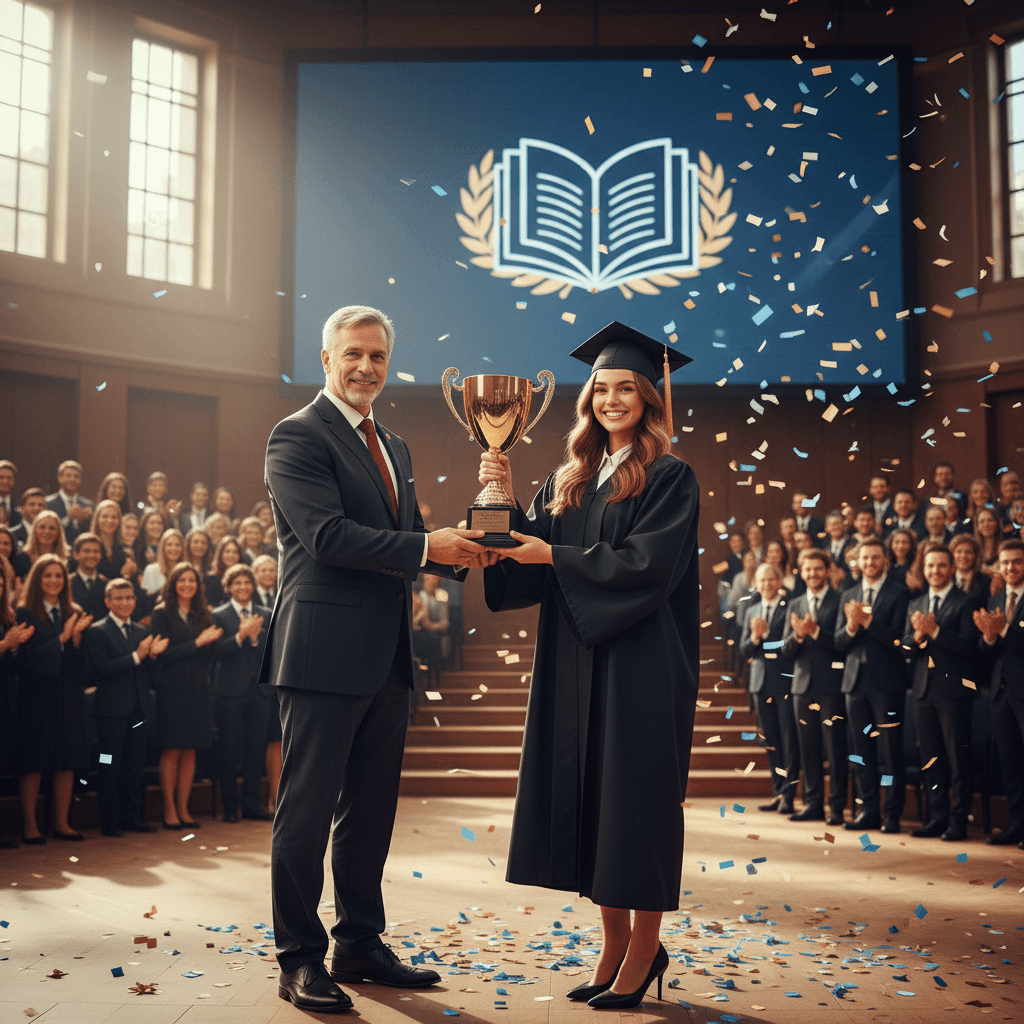 Professional photography illustrating Language learning breakthrough using AI quizzes