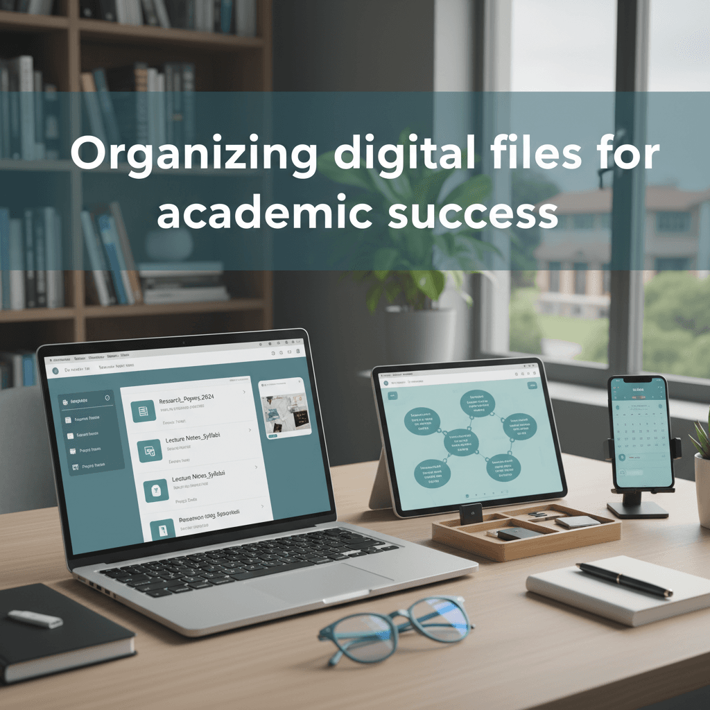 AI-generated professional image for Organizing digital files for academic success