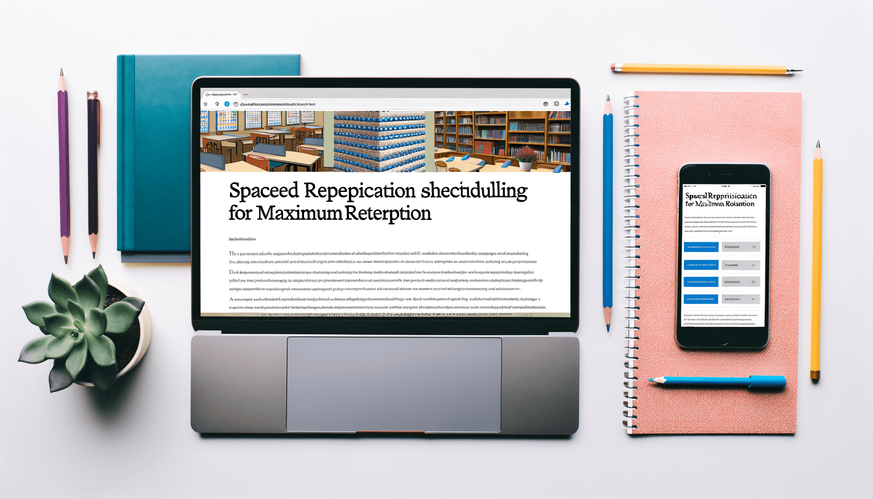 AI-generated professional image for Spaced repetition scheduling for maximum retention